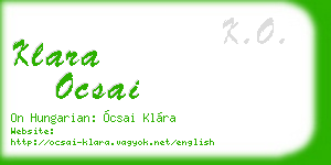 klara ocsai business card