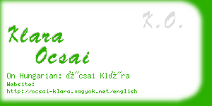 klara ocsai business card